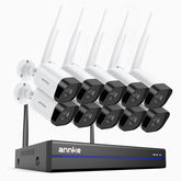 WS800 - 8MP Ultra HD 16-Kanal Funk Überwachungssystem Set mit 10 Kameras, 2,4/5,8 GHz Dual-Band WiFi Pro, Menschenerkennung, Zwei-Wege-Audio, Nachtsicht, kompatibel mit Alexa